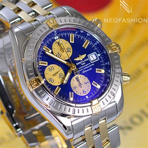 breitling chronomat blue gold steel|Breitling Chronomat evolution gold.